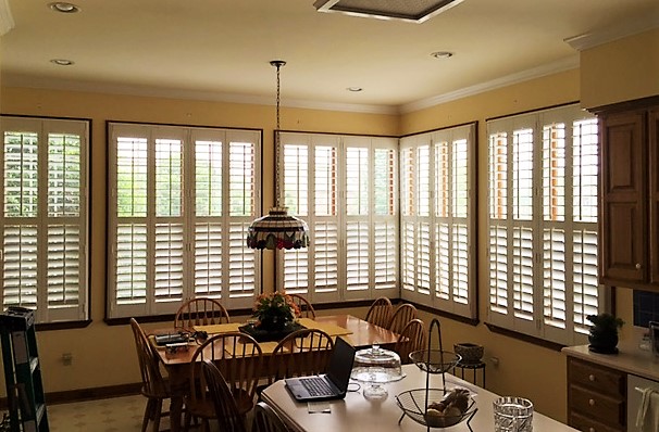 Plantation shutters in kitchen